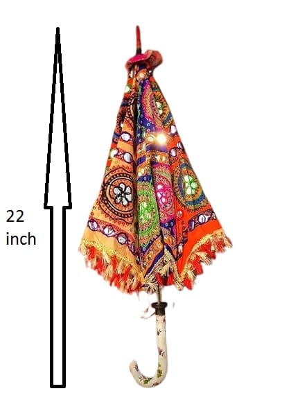 Patwari Arts Rajasthani Decorative Umbrella with Traditional Print, Handcrafted Design, Set of 6.
