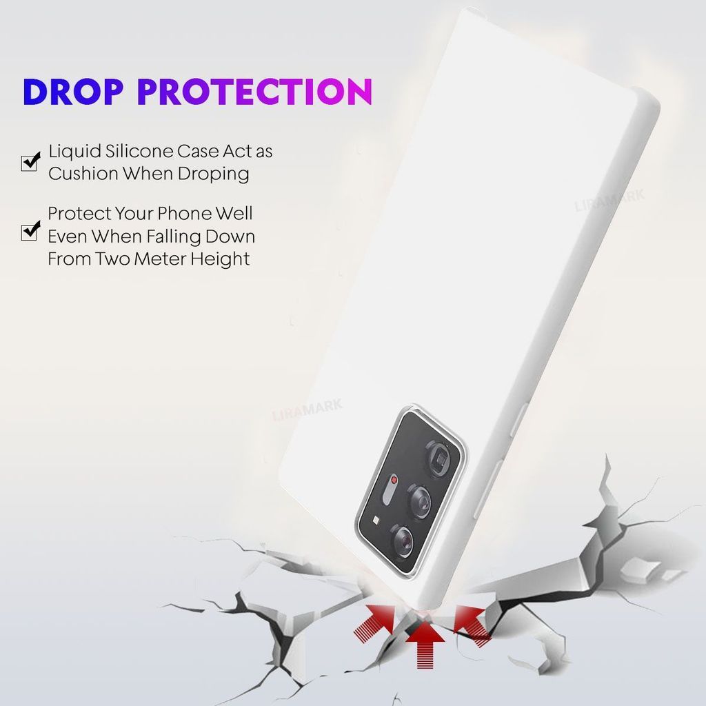 LIRAMARK Liquid Silicone Soft Back Cover Case for Samsung Galaxy Note 20 Ultra
