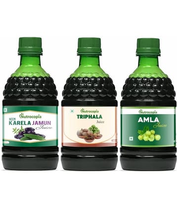 NUTROCOPIA Neem Karela Jamun, Triphala & Amla Juices Pack of 3 of 400 ML(1200 ML)