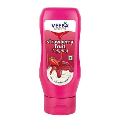 Veeba Strawberry Fruit Topping, 380 G Pet Jar