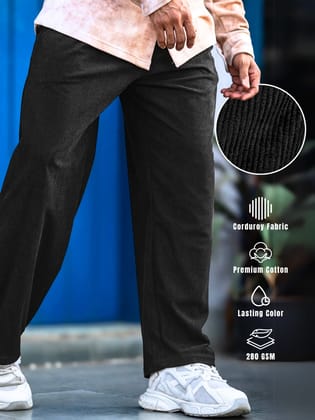 Baggy Fit Black Corduroy Pant-M