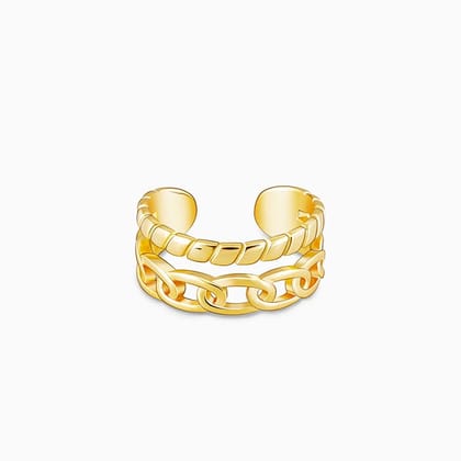 Golden Connected Together Ring