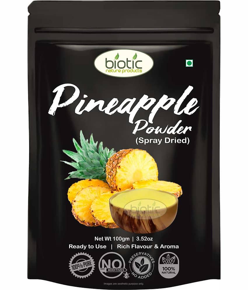 Biotic Spray Dried Pineapple Fruit Powder - Pineapple Powder for Drink Juice Masala 100 gm