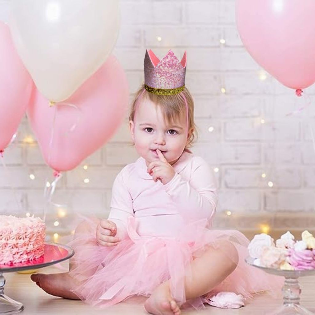 Kids Crown Pink Cap w/Pull Elastic & Customizable