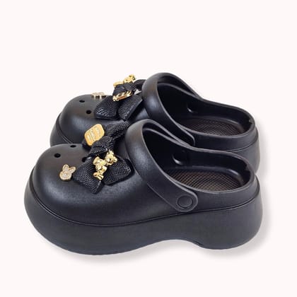 Thick Sole Bear clogs Black-40-41
