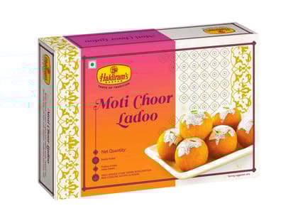 Haldiram's Moti Choor Ladoo Packed Sweets - 500 Gm - Pack of 2