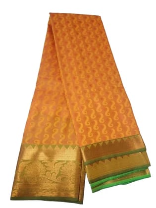 Orange SemiPattu Silk Saree for traditional purpose