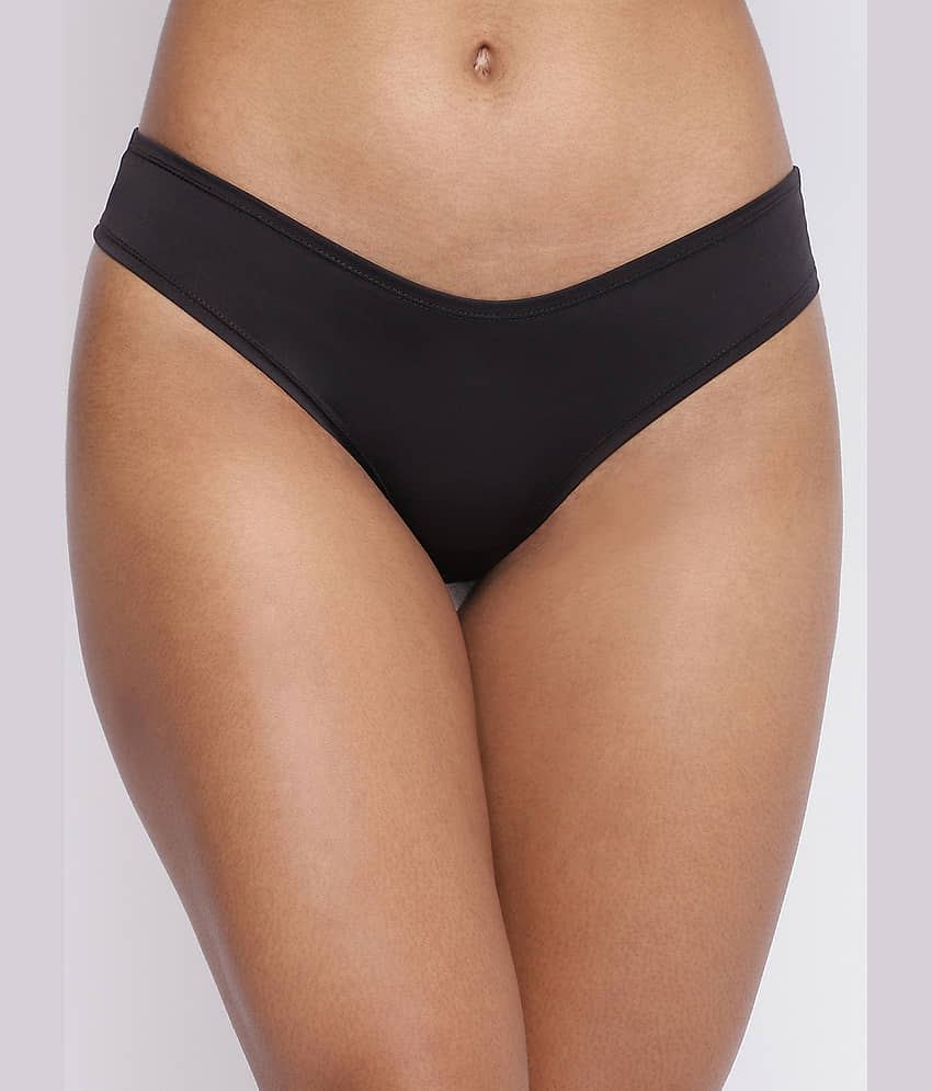 La Intimo Pack of 1 Polyester Briefs For Women ( Black )