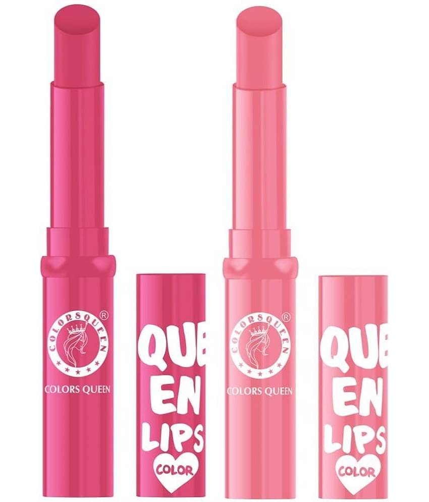 Colors Queen Queen Lips Color Lip Balm For Dry Chapped Lips (Pink Candy & Girl Kiss)