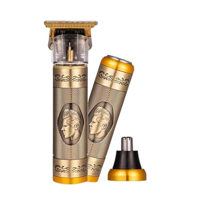 Professional 3-in-1 Electric Hair Trimmer for Men | Hair Clipper + Nose Trimmer + Foil Shaver | USB Type-C Rechargeable | Metal Body | 600mAh Battery | Cordless Beard & Hair Grooming Kit (Gold) Professional 3-in-1 Electric Hair Trimmer for Men | Hair Clipper + Nose Trimmer + Foil Shaver | USB Type-C Rechargeable | Metal Body | 600mAh Battery | Cordless Beard & Hair Grooming Kit (Gold)