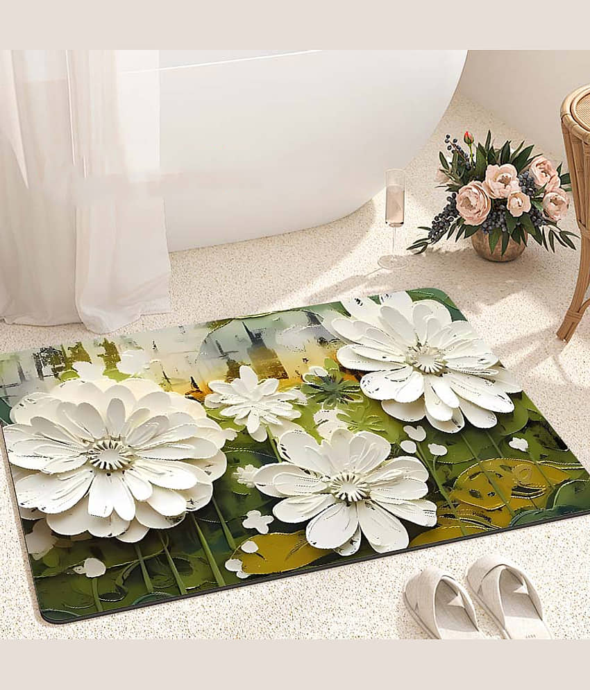 GEEO Set of 1 Anti-skid Rubber Door Mat ( 60 X 40 cm ) White