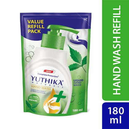 Yuthika Liquid Hand Wash Refill Pack 180ml Pack of 3, Neem Handwash, Germ Protection Handwash with a pH Balanced Formula