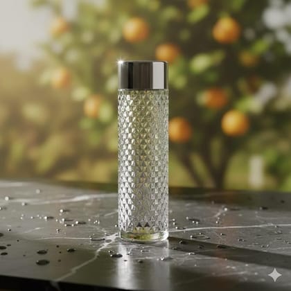 Giftora Premium Diamond Cut Water Bottle with Round Steel Cap, Crystal Design, Leakproof, 500ml, for Home, Office, Gym, Travel, Pack of 1