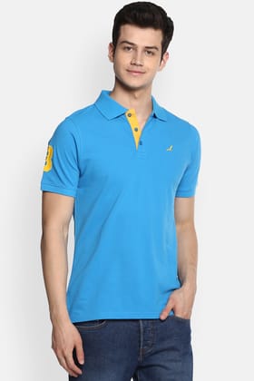 Men's Polo Collar T-Shirt - Dresden Blue-4XL / Dresden Blue