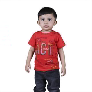 Kid Kupboard Cotton Baby Boys T-Shirt, Red, Half-Sleeves, 2-3 Years KIDS7358