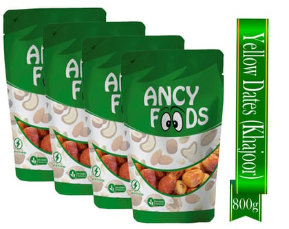 Ancy Khajoor 800 Grams (200 Grams X 4) – Traditional Dates | Rich in Vitamins, Minerals, and Natural Sweetness | Khajoor or Dates | Soft Khajur with Chewy Texture | No Added Sugar | Healthy K
