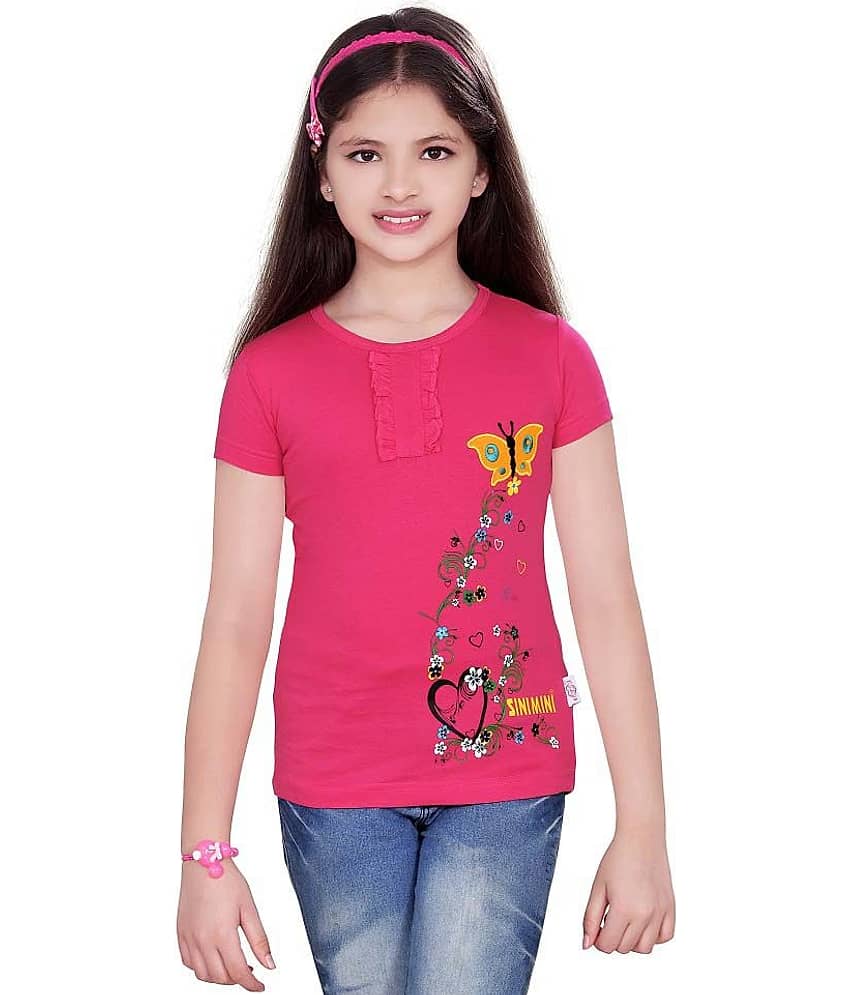 Sini Mini Pack of 1 Girls 100% Cotton Tops ( Blue )