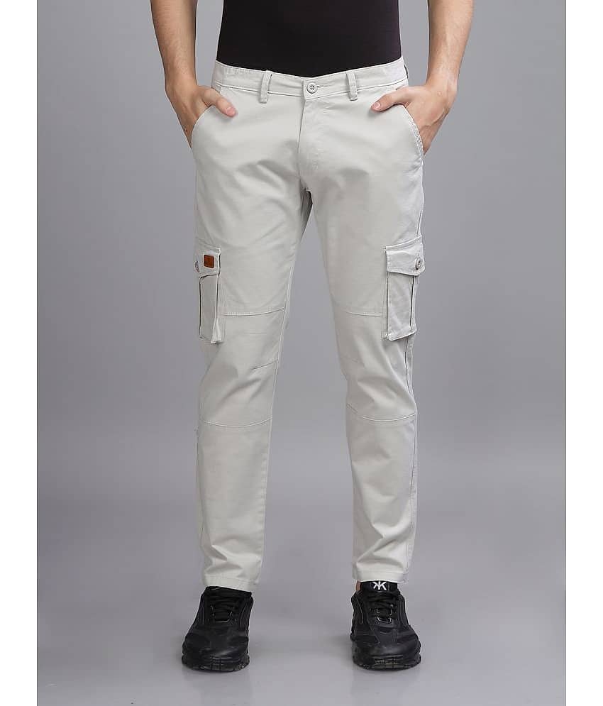 Paul Street Slim Flat Men's Cargos - Silver ( Pack of 1 )