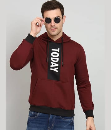 OGEN Cotton Blend Hooded Men's Sweatshirt - Wine ( Pack of 1 )