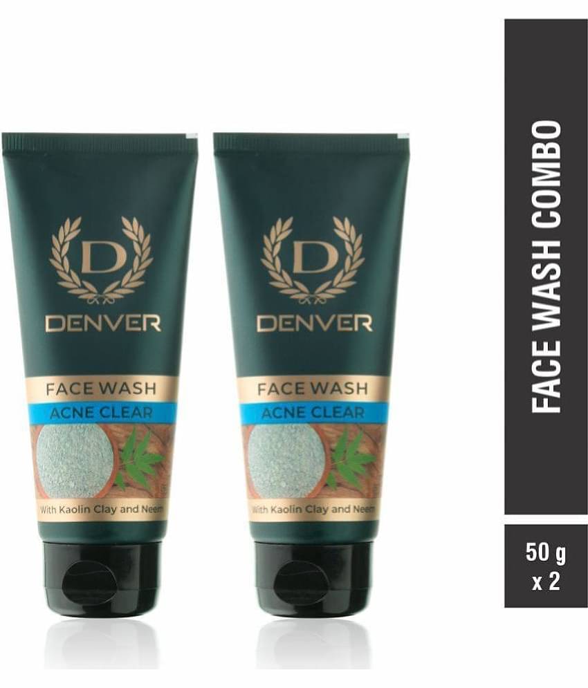 Denver - Acne Clear Face Wash For Men - 50GM Each (Pack of 2)