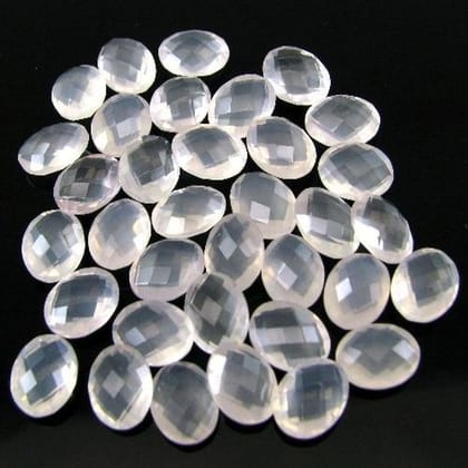 ROSE QUARTZ  60.6Ct 35pc Lot Oval Checker Board Cut Pink Gemstone