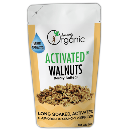 Activated/Sprouted Walnuts - Mildly Salted (100% Natural, Long Soaked & Air Dried to Crunchy Perfection) - 100g