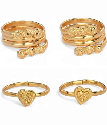 AanyaCentric Gold Toe Rings ( Pack of 2 )