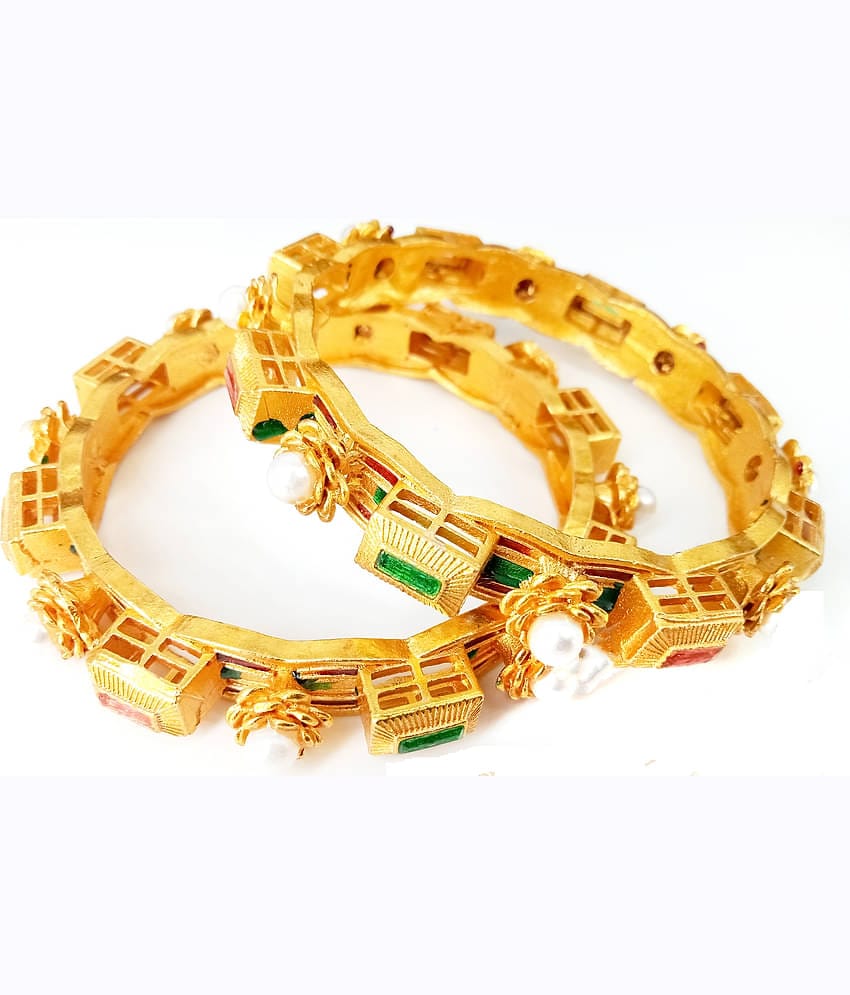 JIPPA - Gold Bangle ( Pack of 1 )