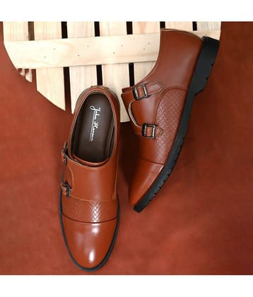 John Karsun Tan Mens Monk Strap Formal Shoes - None
