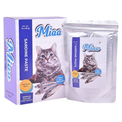 Miaa Sardine Paste Cat Adult Wet Food (70g x 10 pouches) Miaa Sardine Paste Cat Adult Wet Food (70g x 10 pouches)