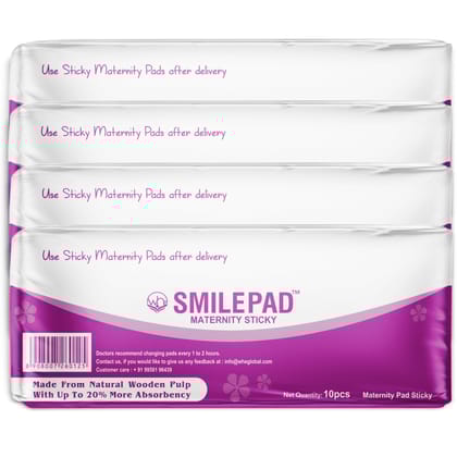 Smilepad Sticky Maternity Pads for Women Post Pregnancy, Soft and Rash Free, Pack of 40 Delivery Pads - Perfect for Heavy Postpartum Bleeding, Active Moms, C-Section Recovery, Sensitive Skin