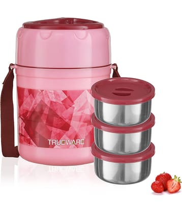 Trueware Office Plus 3 Plastic & Stainless Steel Insulated Lunch Box 3 - Container ( Pack of 1 )