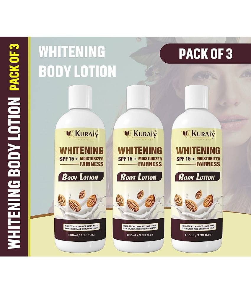 KURAIY Almond Body Lotion for Body Almond Oil & Vitamin E For Men & Women (100 ml) Pack Of 3