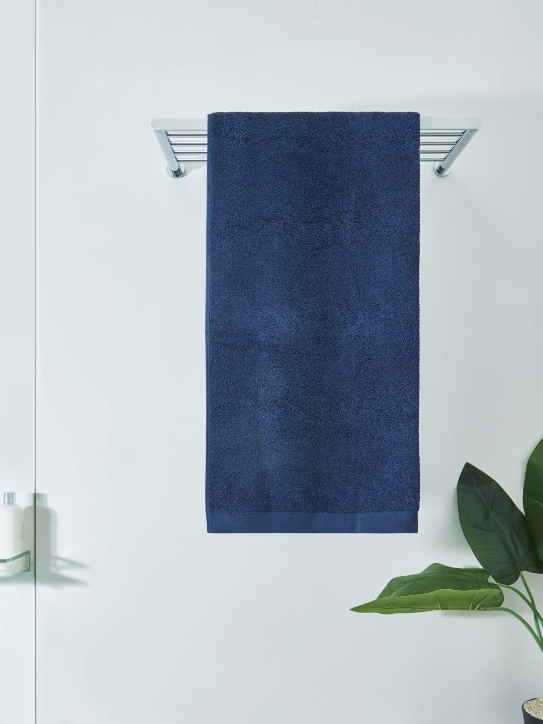 DDECOR - Pioneer Collection 100% Cotton Bomboo Plains And Textures Pattern  Bath Towel |75 CM X 150 CM| - Blue