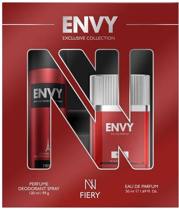 Envy Fiery Gift Pack  Deodorant Spray & Perfume for Men 170 ml ( Pack of 2 )