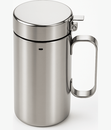 ATROCK Oil Dispenser 1Litre Steel Silver Oil Container ( Set of 1 )