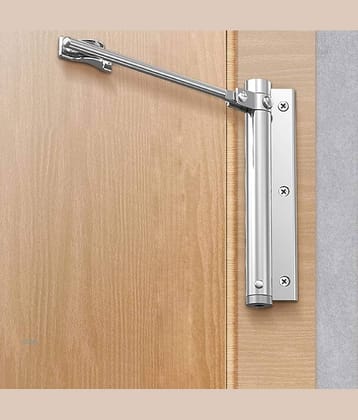 SKYVILLA Heavy Duty Automatic Door Closer Hinge – Adjustable Spring Tension, Built-in Lock, No Drill Design – Perfect for Indoor & Outdoor Doors, Offices, Apartments, Bathrooms & Entryways