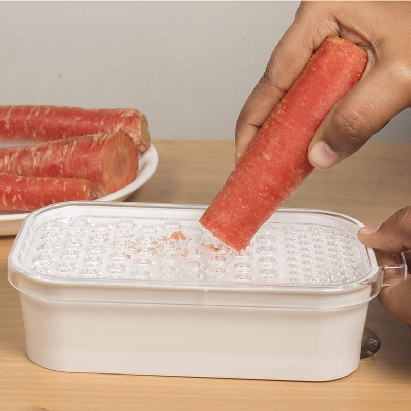 Plastic Grater W/Suction - White
