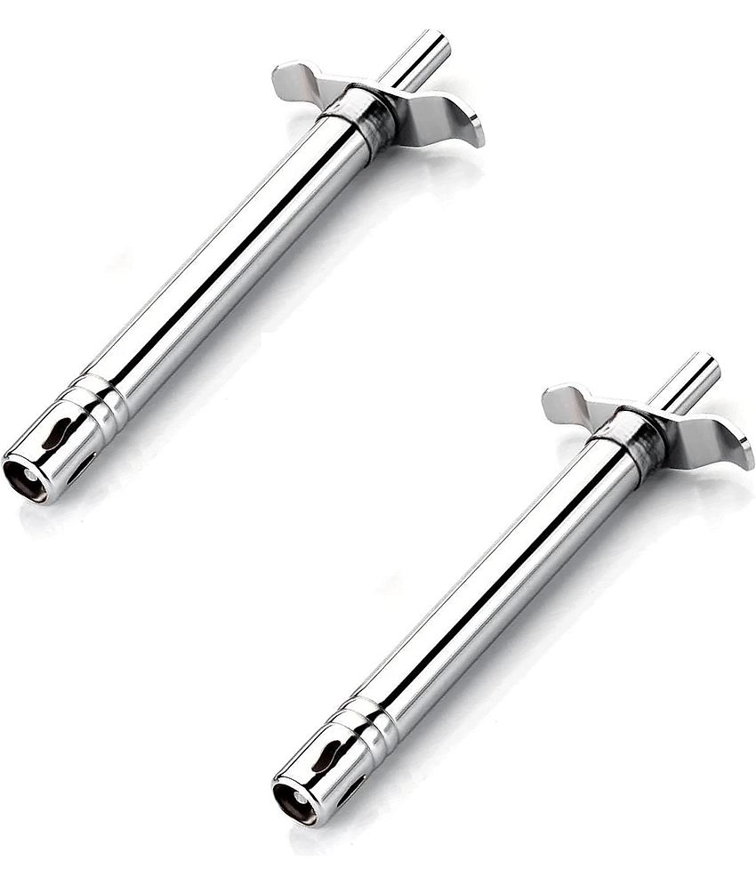 RIVERNEST Silver Stainless Steel 2 Ps Kitchen lighter Gas lighter ( Set of 1 )