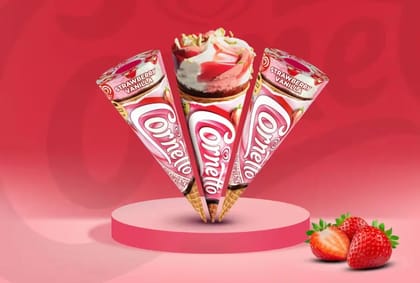 Cornetto Strawberry Vanilla (105ml x 3 pcs)