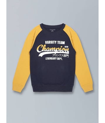 PLUM TREE Pack of 1 Boys Cotton Blend Sweatshirt ( Navy )