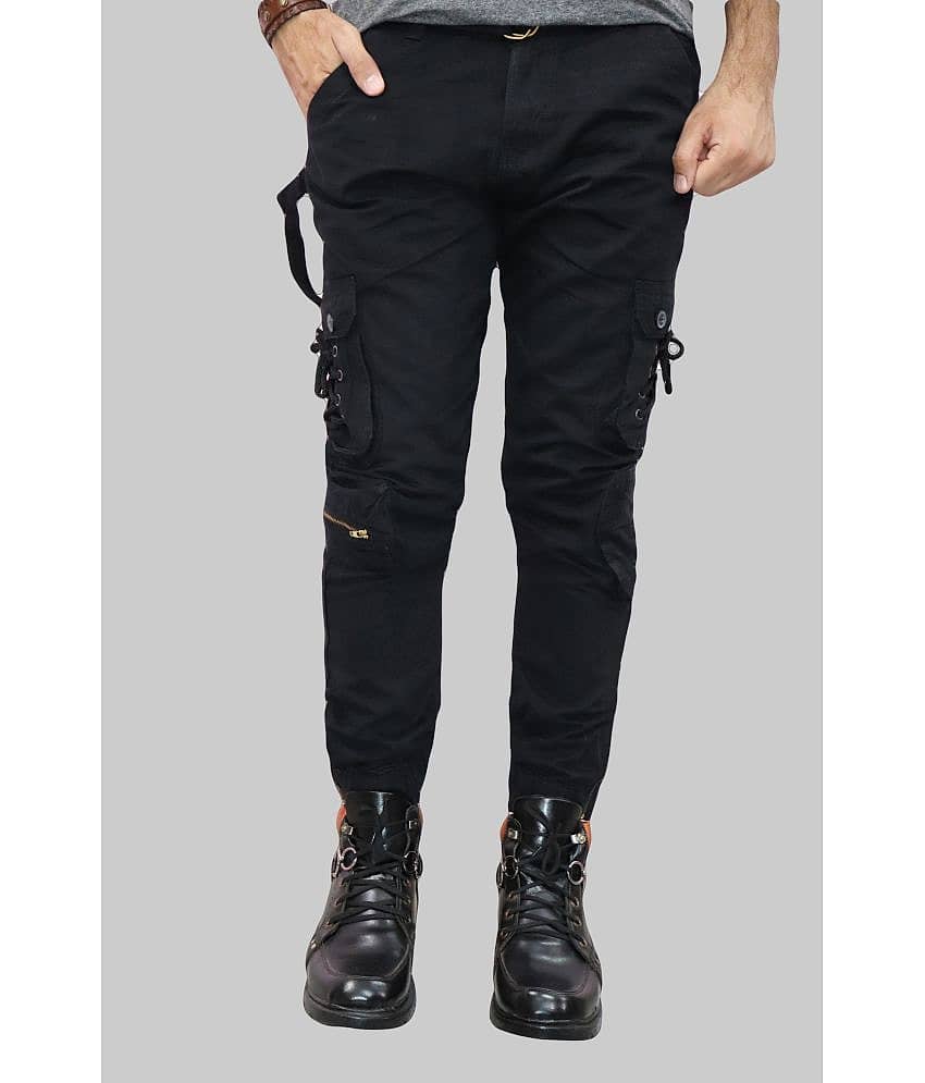 Urban Legends Regular Flat Men's Cargos - Black ( Pack of 1 )