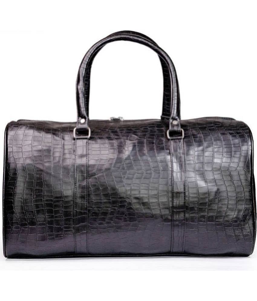 Man Arden - Black Leather Duffle Bag