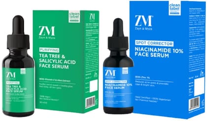 ZM Zayn & Myza Niacinamide & Tea Tree Face Serum, Reduces Acne Scars & Blemishes (30 ml)