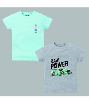 ETCHED DESIGN Pack of 1 Boys Cotton T-Shirt ( Multicolor )