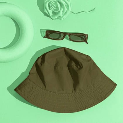 Unisex Olive Green Classy Bucket Hat-100% Cotton / Classic