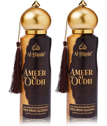 Al - Hassan Ameer Al Oudh Perfumed Spray For Men & Women Lasting Body Spray 200 ml (Pack of 2)