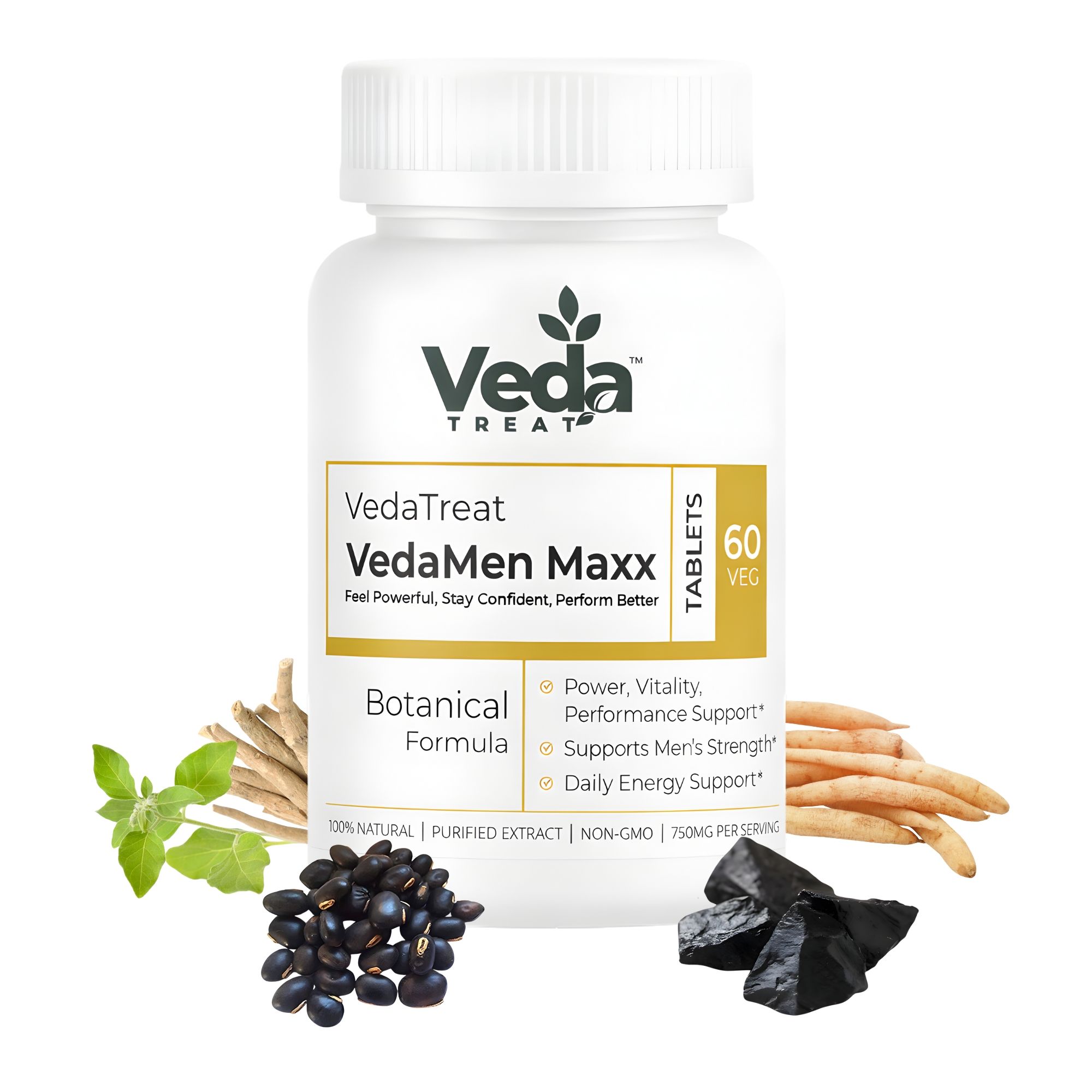 VedaTreat VedaMen Maxx Tablets for Men | Power, Vitality & Performance Support | 60 Veg Tablets