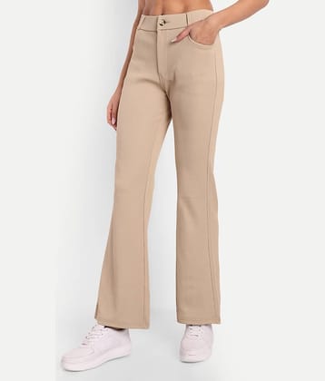 Broadstar Pack of 1 Corduroy Bootcut Women's Bootcut Pants ( Brown )