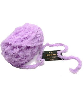 PRANSUNITA Crochet Soft Fluffy Fur Yarn, Chunky Polyester Plush Fur Eyelash for Crocheting Knitting Blanket Rug Sweater Scarf Hat Bear Craft- 100 GMS -  Light Purple